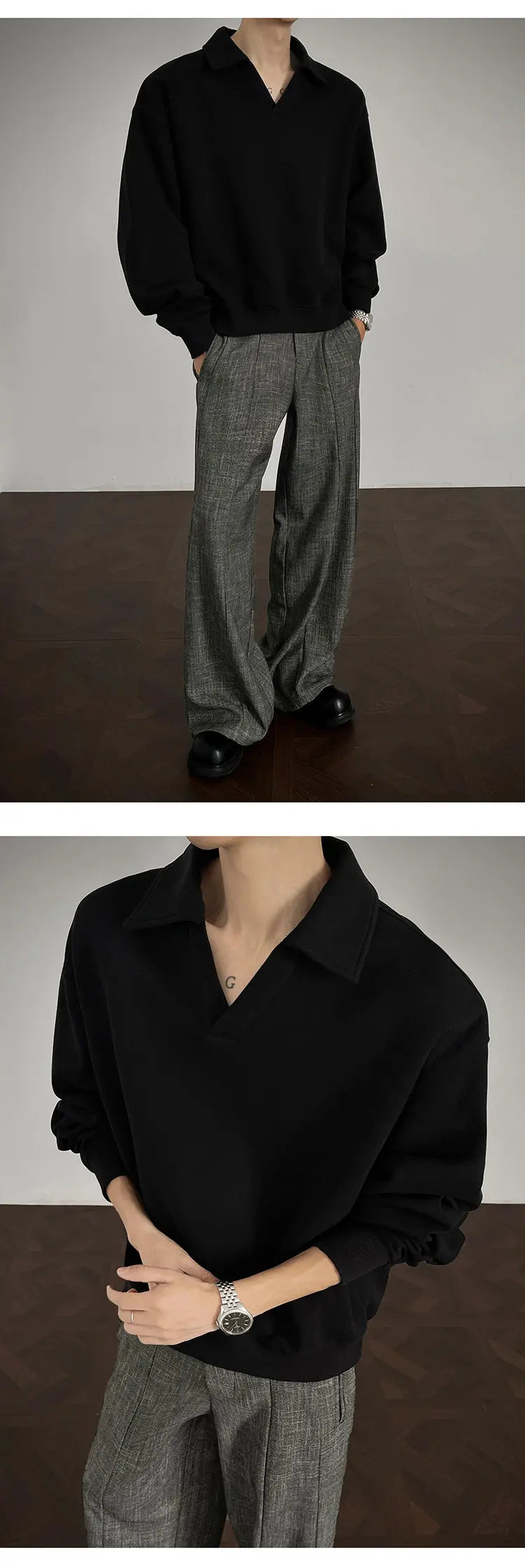 Long sleeve t Shirt men 2025 Arrival Men Polo Shirt Solid Color Casual Relaxed Fit Collar Tops Autumn Fall Fashion Mens Clothing voguable