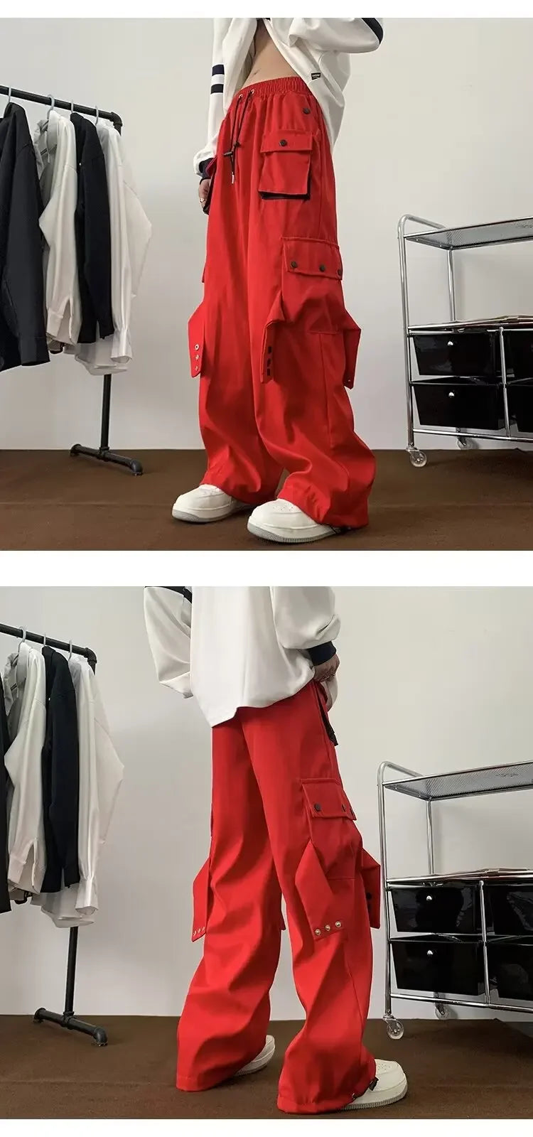 Fashionable Trendy Artistic Solid Color Straight-leg Casual Pants Loose Hip Hop Style For Men Spring Autumn Youth Trend voguable