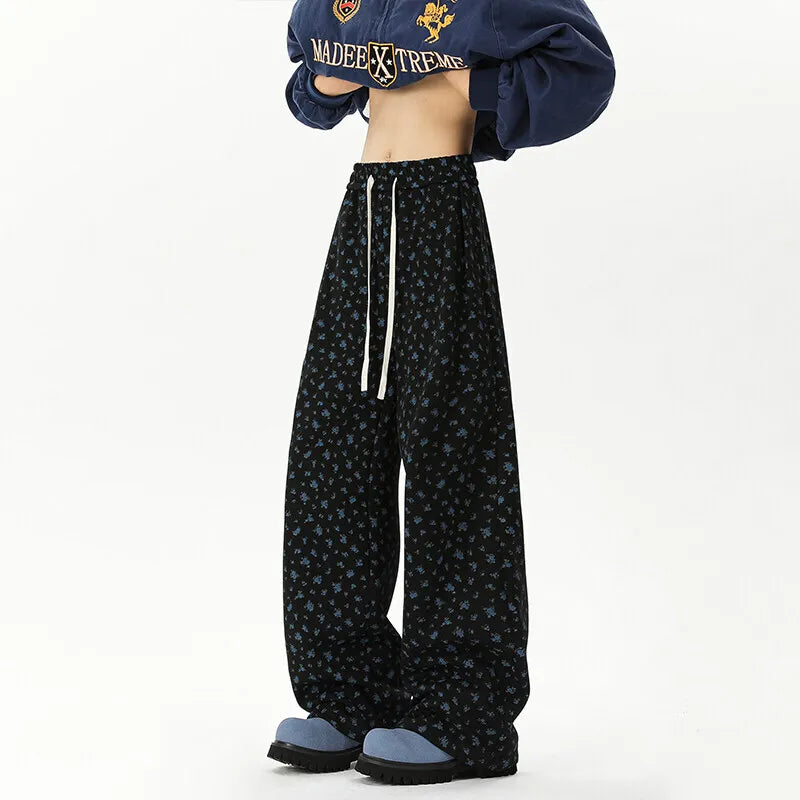 Printed Casual Pants Men Fashion Oversized Wide Leg Pants Men Streetwear Hip-hop Loose Straight Pants Mens Joggers Trousers voguable