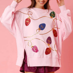 Autumn Winter Fashion Fresh Sweet Cute Style Females Clothing Christmas Sequins Long Sleeve Pullover Sweater Women's jumper New Year voguable