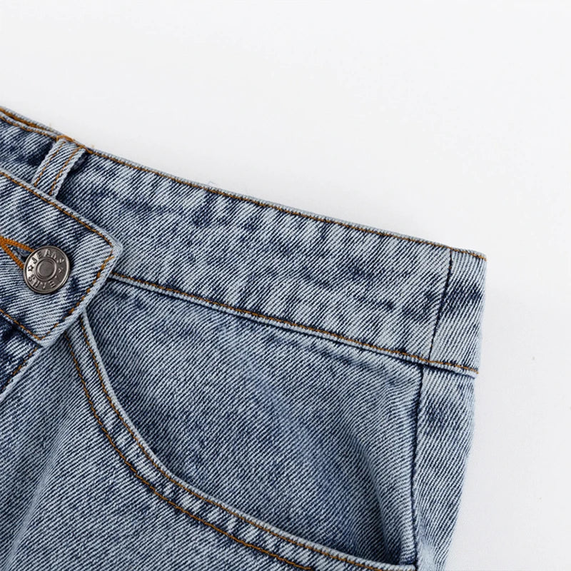 Voguable  Irregular Split High Waist Vintage Denim Button Autumn Long Skirts Slimming Mujer All-match Casual Skirt Streetwear Winter voguable