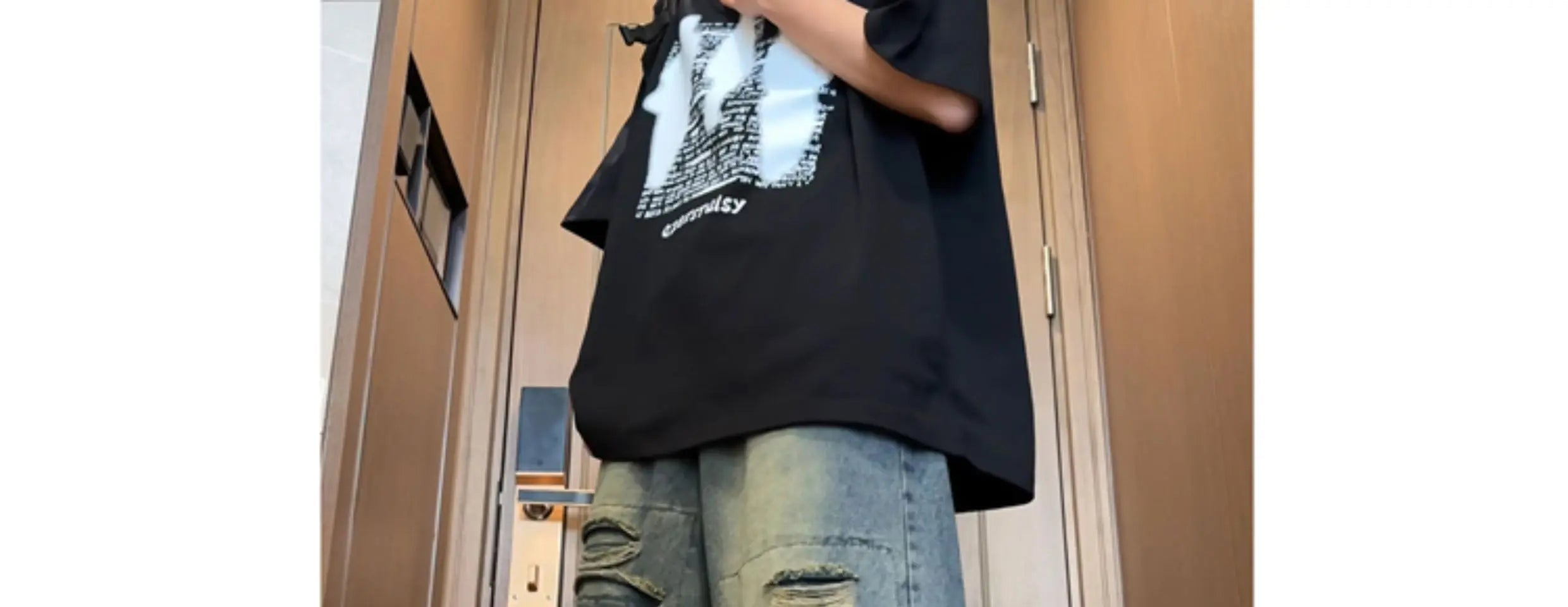 Beggar jeans men Vintage Streetwear Ripped Hole Jeans Men Women Harajuku Aesthetic Wide Leg Denim Trousers Unisex Straight Pants voguable