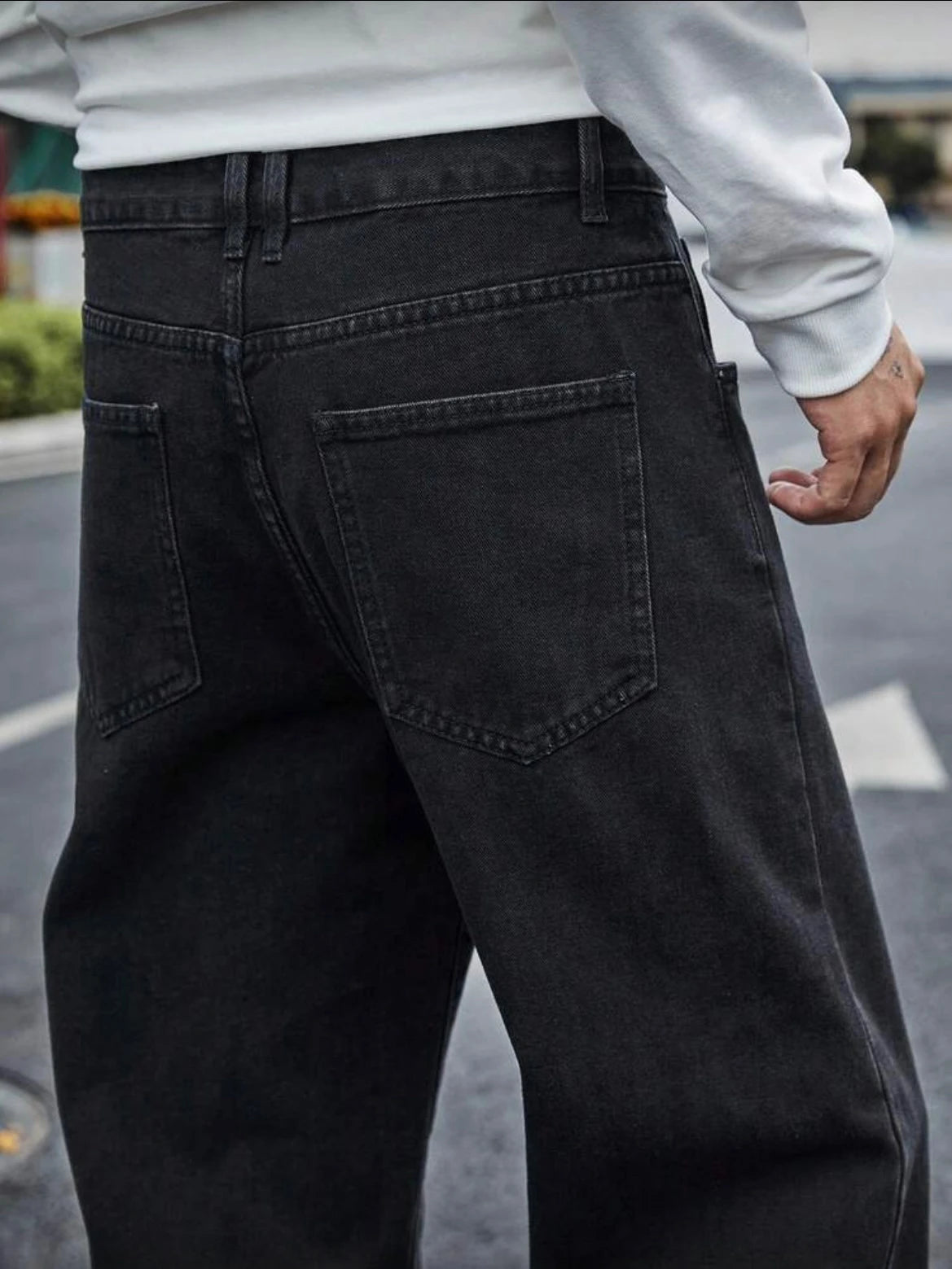 Voguable  Men's Straight Jeans - Relaxed Fit with Great Drape, Tummy & Slimming Dark Grey Wash voguable