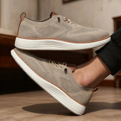 Voguable  Men Casual Walking Shoes Breathable Mesh Knit Sneakers Hot Selling Bestselle Lightweight Non-slip Flat Lace Up Running Shoes Men voguable
