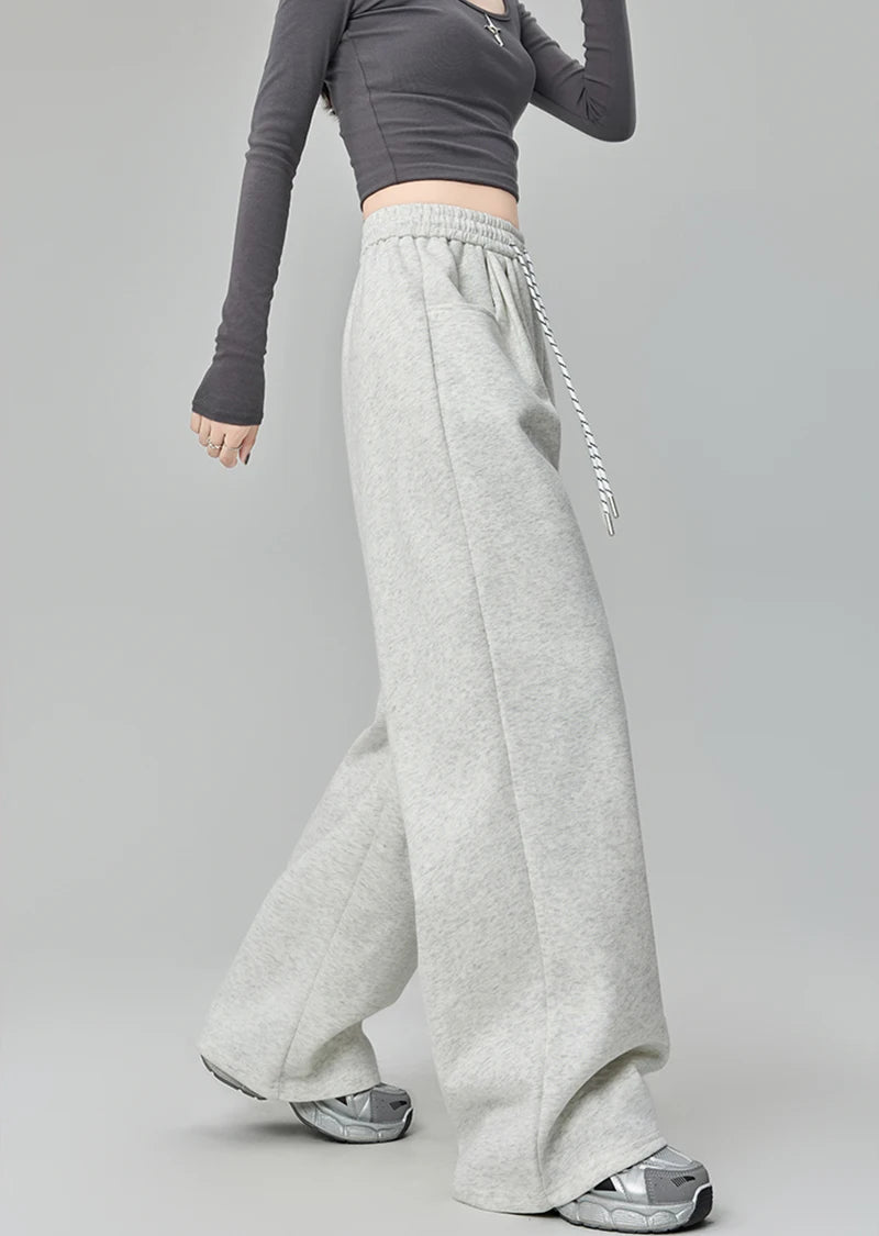 Streetwear Y2K Sweatpants Women Vintage High Waist Loose Straight Trousers American Harajuku Bf Fall Hip Hop Pockets Pants voguable