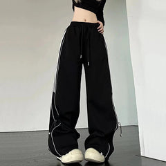 Y2K Streetwear Cargo Pants Women High Waist Baggy Oversize Parachute White Sweatpants Ladies Korean Hip Hop Wide Leg Joggers voguable