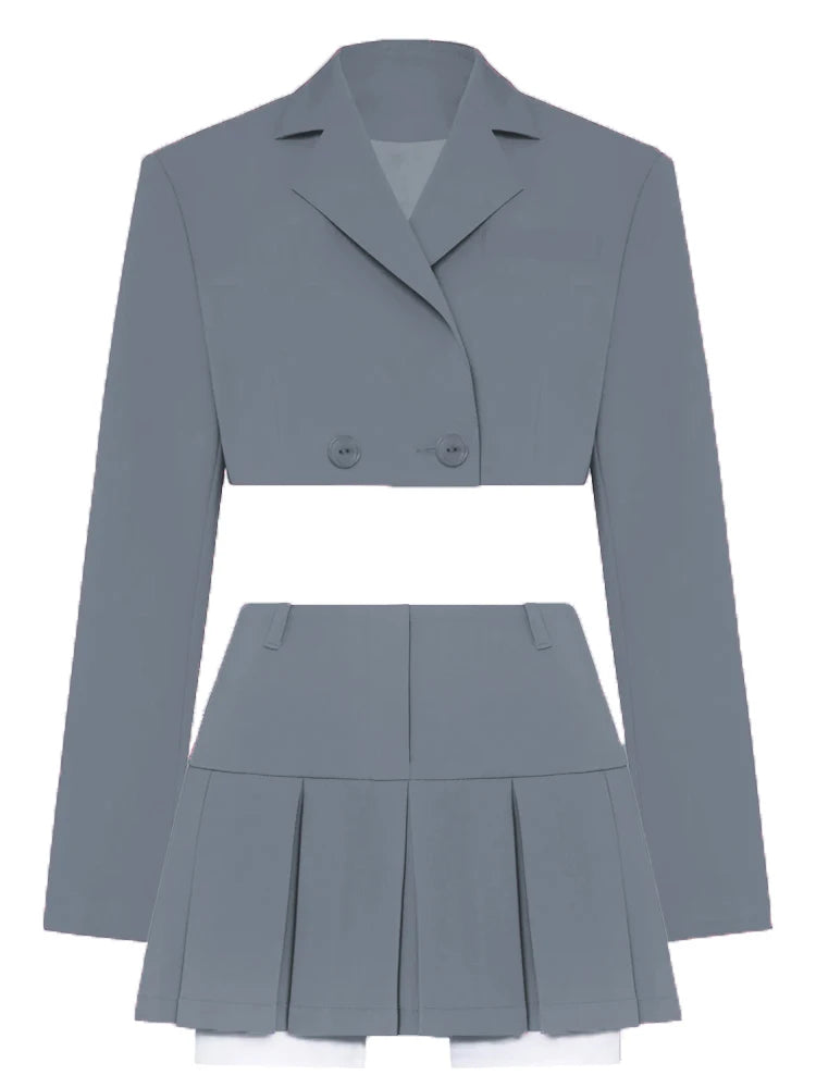 Taruxy Green New Blazers For Women Cropped Coats Jacket Summer Casual Outfits 2022 Fashion Chic Jacket Women's Blazer Suits voguable