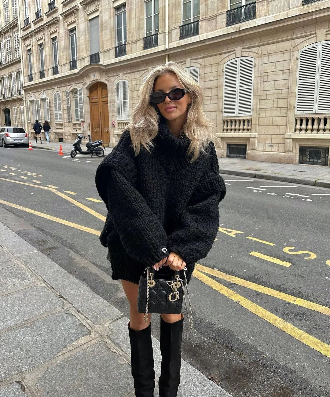 Women Solid Knit Turtlrneck Sweater Casual Oversize Lantern Long Sleeve Thick Warm Pullover New Autumn Winter Loose Top Knitwear voguable