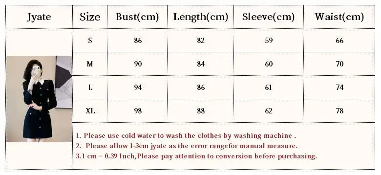 Lady Elegant Tweed Short Dress For Women Turn Down Collar Metal Buttons Autumn Dress Slim High Waist Black Fashion Dress voguable