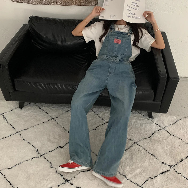 Voguable  Casual Denim Jumpsuits Women Autumn New Style Loose Jean Overalls Korean Baggy Wide Leg Rompers Woman voguable