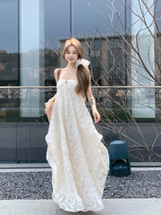 Holiday Style Halter Backless Party Dress for Women Spring Summer New Fairy Beach Sleeveless Long Dresses voguable