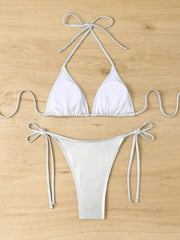 Voguable  Triangle String Bikini Large Plus Size Swimsuit Women Solid Halter Swimwear Female Sexy Bathers Bathing Swimming Swim Suit voguable