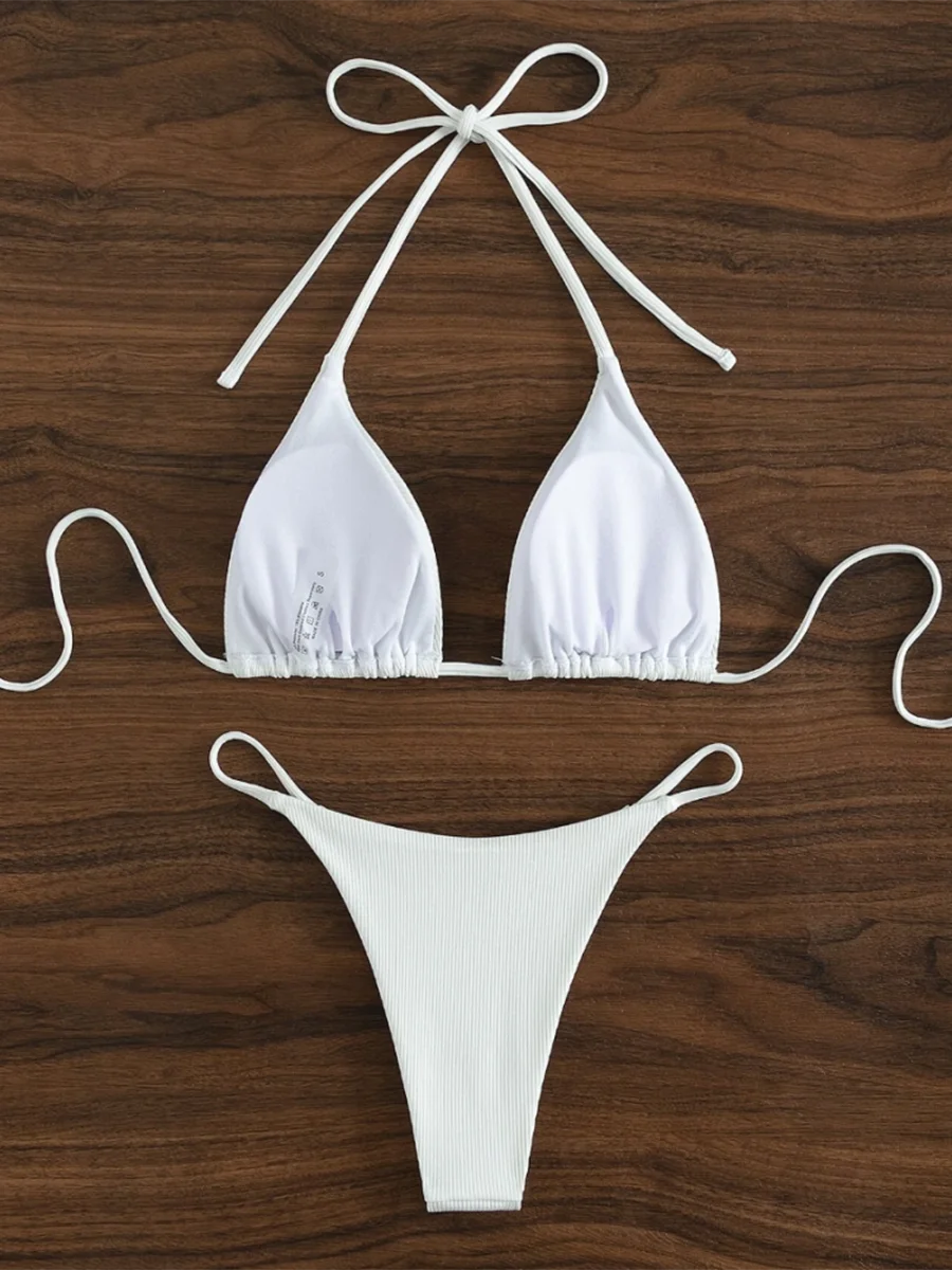 Voguable  String Thong Bikinis Women Sexy Triangle Swimsuit Brazil Tong Swimwear Female Padded Bathing Swimming Suit Beachwear Summer voguable