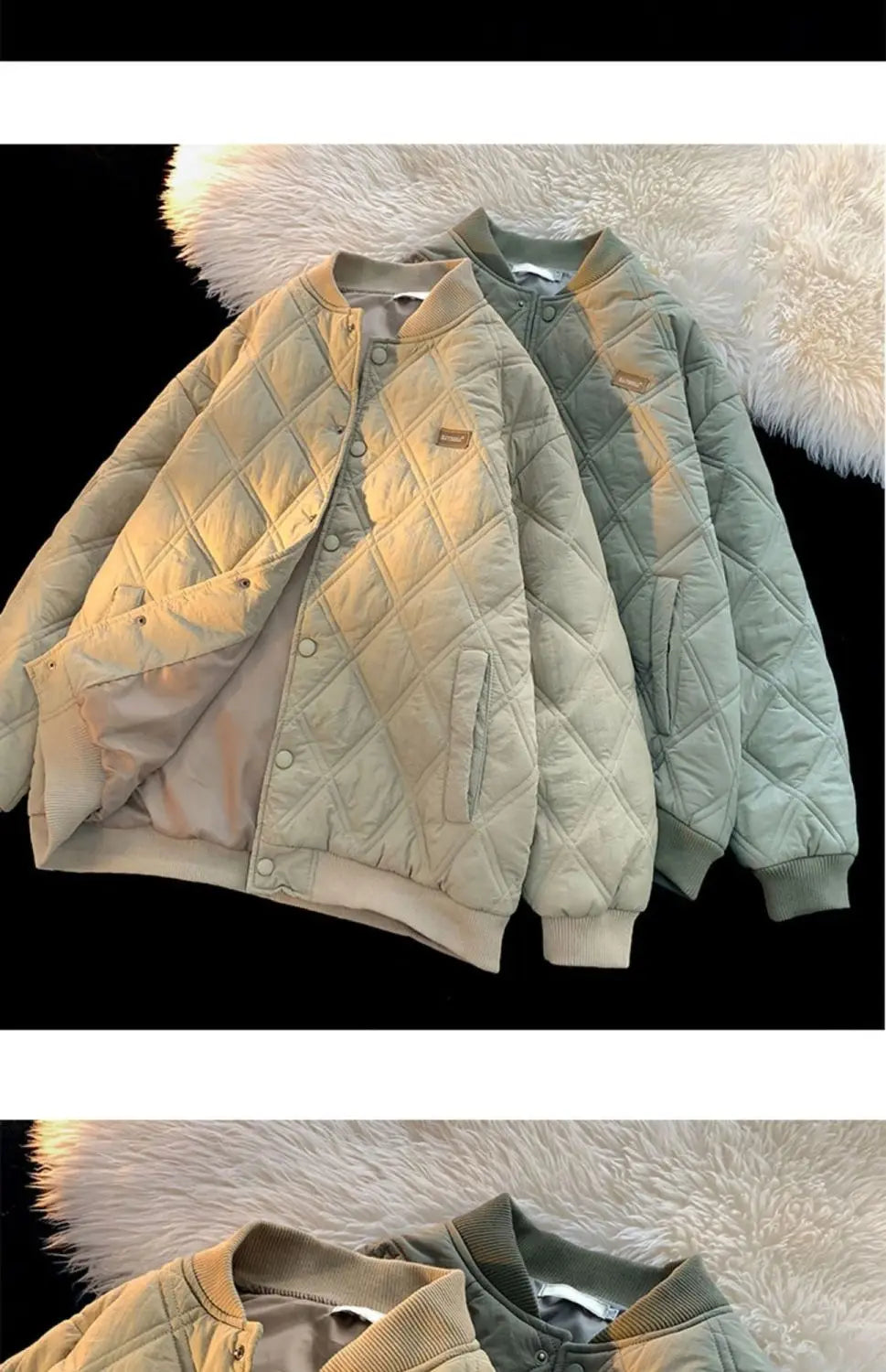 Winter Men's Jacket Stand Collar Thicken Button Windproof Baseball Jackets Casual Solid Warm Couples High Street Padded Clothes voguable