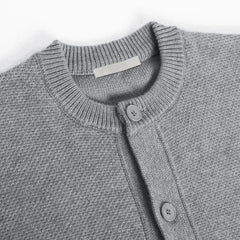 Simple Elegant Cardigan Personalized Solid Color Round Neck Sweater Jacket Autumn Winter Loose Knitted Cardigan Cityboy Knitwear voguable