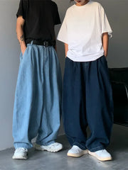 Straight Jeans Men Blue Loose Denim Trousers Neutral Y2K Jean Streetwear Casual Wide Jeans Mans Women Pants men Baggy men jeans voguable
