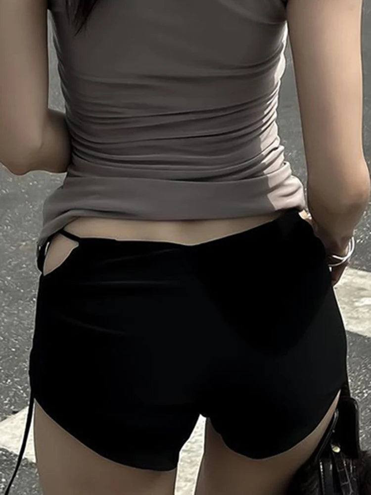 Voguable Sexy Hot Girl Mini Shorts Low Rise Lace-up Fashion Korean Casual Slim Women'S Panties Bottoms Y2K Short Pants Summer voguable