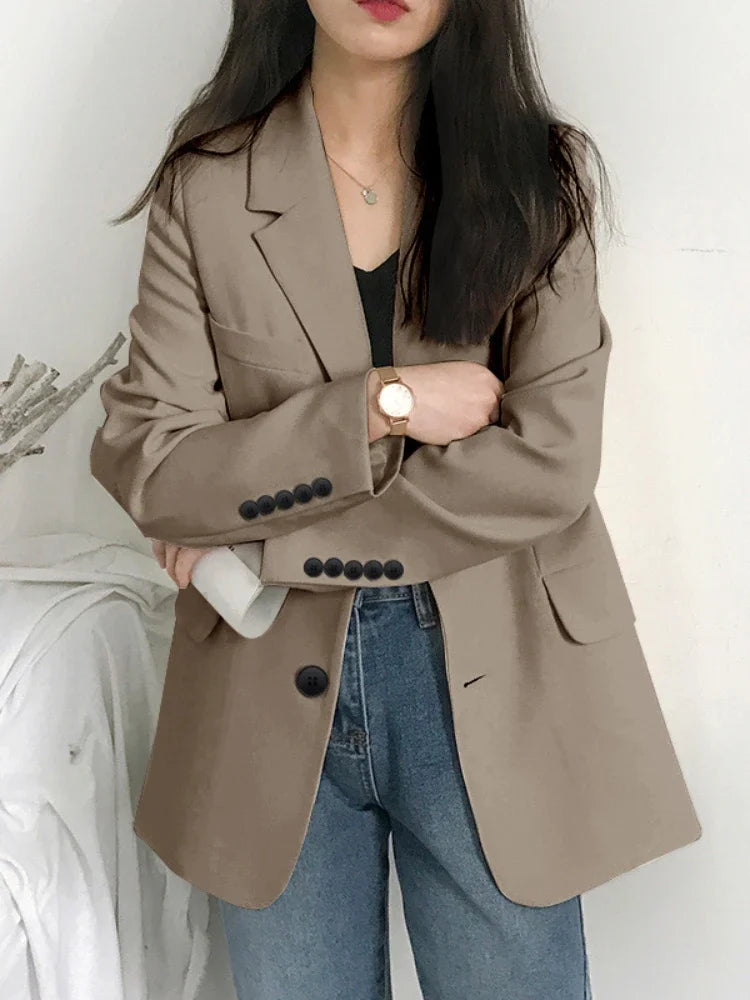Office Lady Blazer for Women Elegant Stylish Classy Korean Style Women's Blazers Coats Spring Casual Top Women Jacket Clothing voguable
