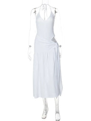 Tossy 2 Piece-Set Female V-Neck Jumpsuit Outfits Sexy Lace-Up Pleated High Waist Skirt Sets For Women White Bandage Outfits 2024 voguable