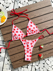 Voguable  Triangle Halter Bikinis Women Printed Swimwear Female Sexy Padded Swimsuit Bathers Bathing Swimming Swim Suit Beachwear voguable