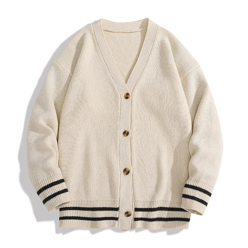 Cardigan Men Sutumn Winter Knitted Sweater Jacket Long Sleeve Casual V Neck Man Cardigans Fashion Streetwear Clothing Top voguable