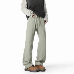 Voguable  Men's Wide-Leg Track Pants Lightweight Elastic Waist Casual Trousers voguable