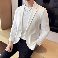 Voguable  Men's Suit Jacket Spring New Ice Silk Cool Feeling Comfortable Seamless Jacket High-quality Formal Suit Jacket Size M-3XL voguable