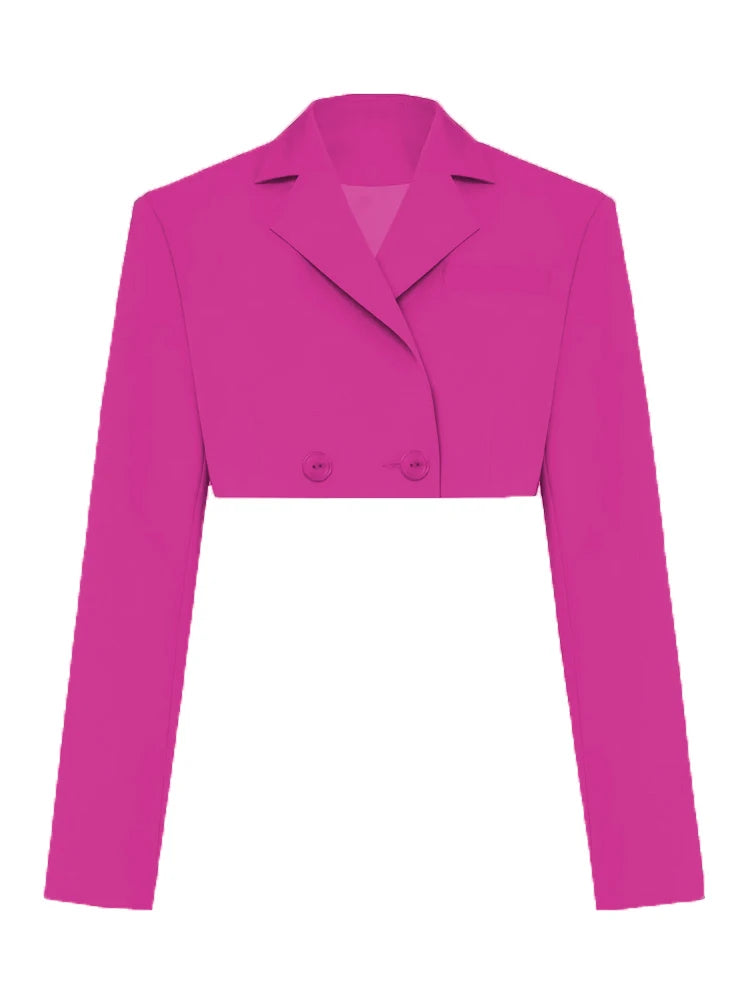 Taruxy Green New Blazers For Women Cropped Coats Jacket Summer Casual Outfits 2022 Fashion Chic Jacket Women's Blazer Suits voguable