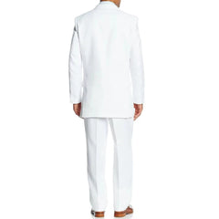 Voguable  Men Suit 3 Pieses Jacket Vest With Pant White Single Button Solid Color For Wedding Birthday Business Office Casual Work Set voguable