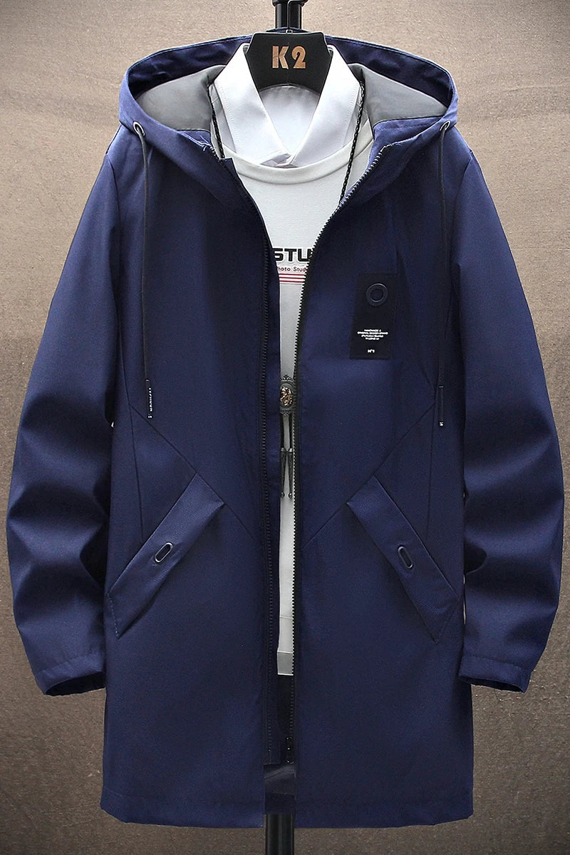 Mens Casual Long Jackets And Coats Hooded Streetwear Hip Hop Windbreaker Outwear gotmes-shop
