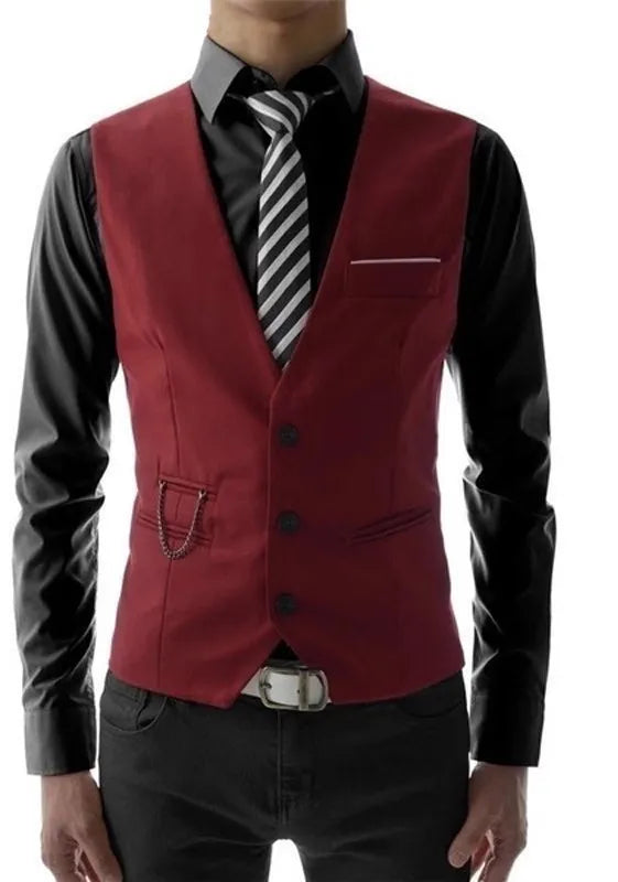New Arrival Dress Vests For Men Slim Fit Mens Suit Vest Male Waistcoat Gilet Homme Casual Sleeveless Formal Business Jacket voguable