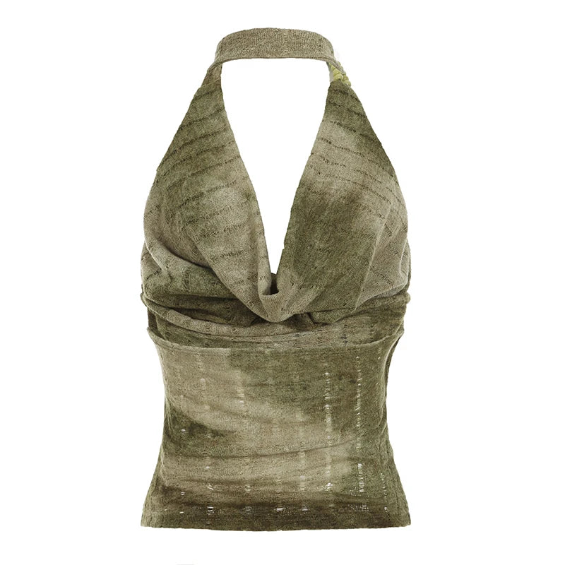 Chic Fashion Slim Fit Beading Women Halter Tops Summer Hollow Out New Causal Blouses Design voguable