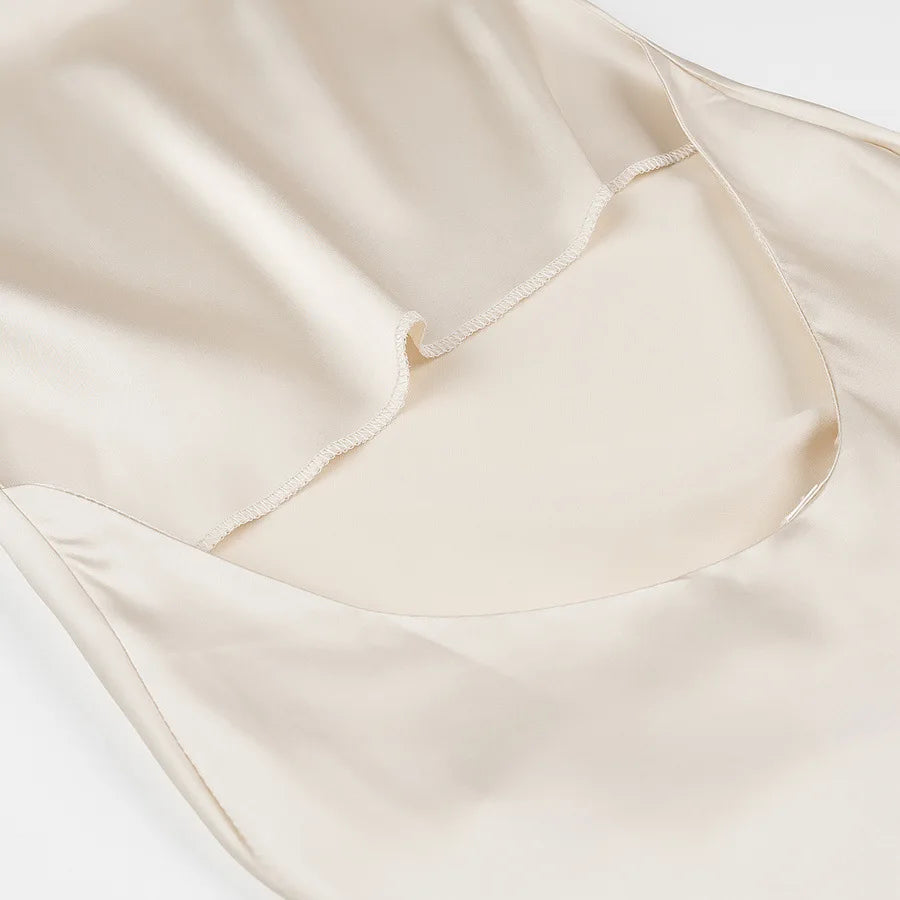 3D Flower Satin Halter-neck Short Dress 2025 New Fashion Beige Slim Sleeveless Dresses Backless Summer Party Dress For Women voguable