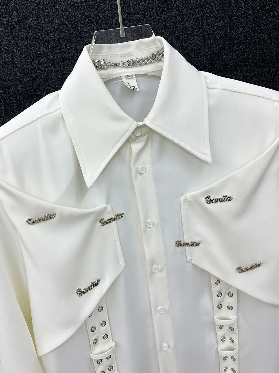 2025 Spring Autumn New High-end Niche Long Sleeve Shirt Men's Fashion Korean Style Fashion Handsome Loose Men's Shirt Aesthetic voguable