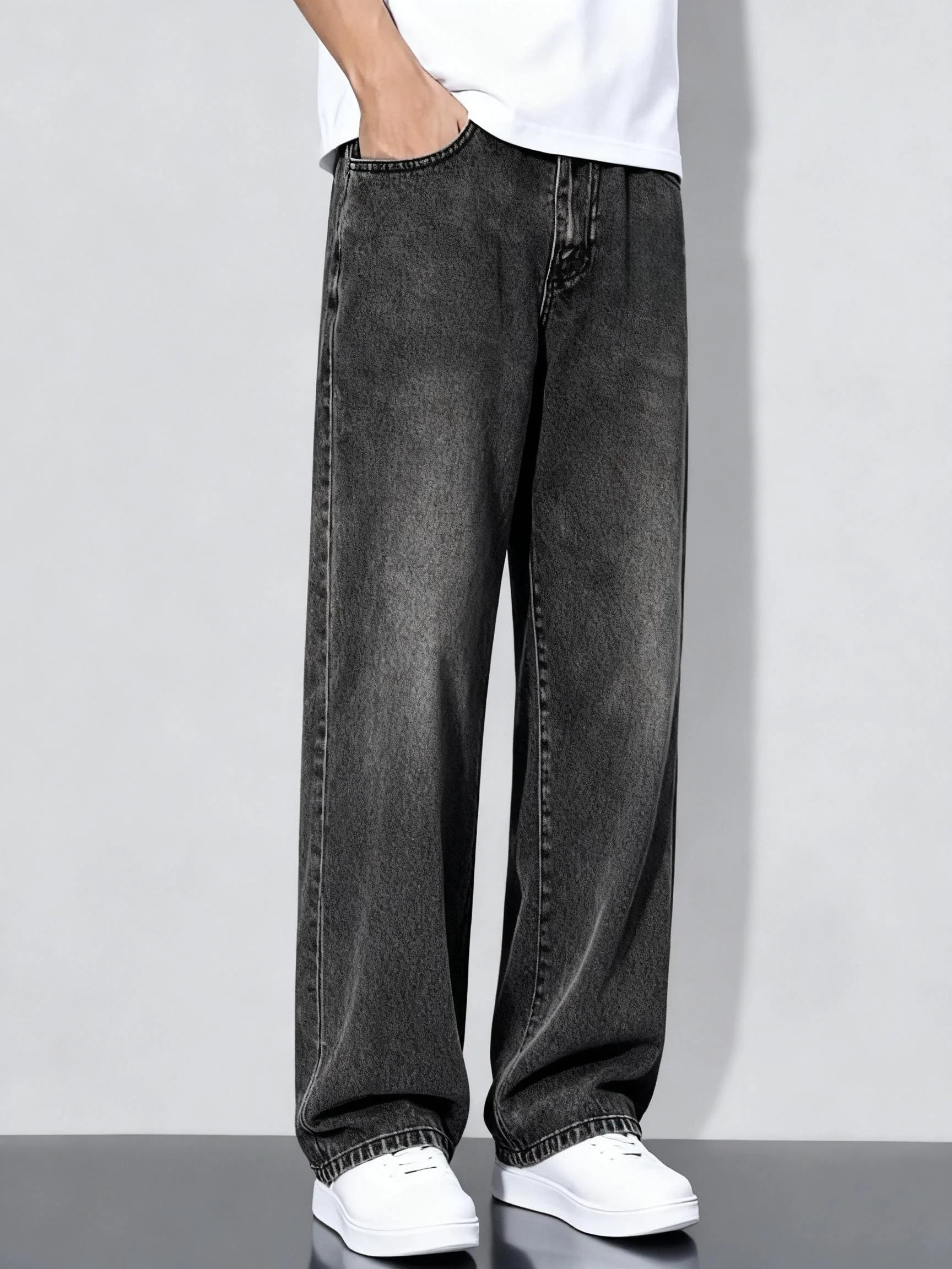 Voguable  Men's Loose-fit Straight-leg Jeans  Durable and Washable Men's Denim Trousers for Men  Perfect Gift for Boyfriends and Husbands voguable