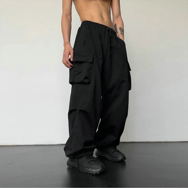 Streetwear Spring Summer Cargo Pants Men Multi-pocket Harajuku Casual Men's Jogger Pants Wide Leg Loose Women's Pants voguable