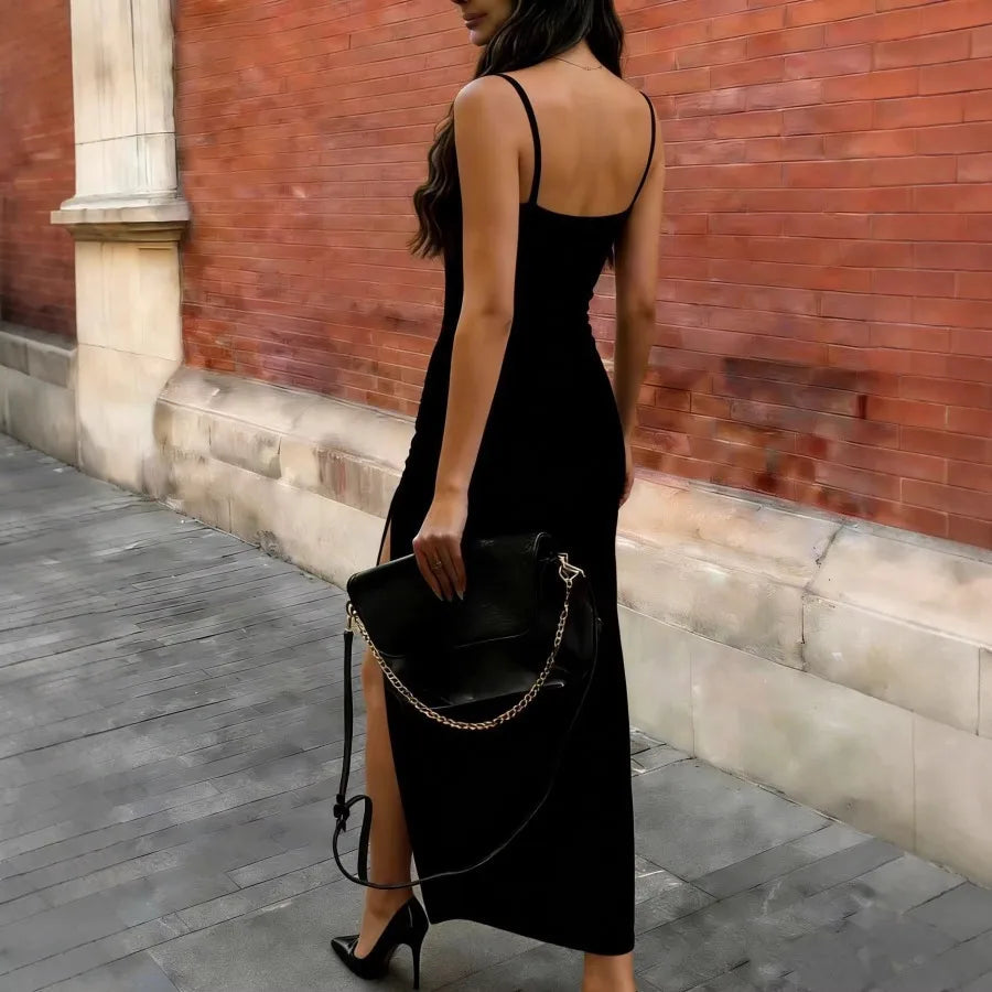 Voguable  European and American - summer new fashionable sexy and elegant solid color low-cut suspenders backless folds s voguable