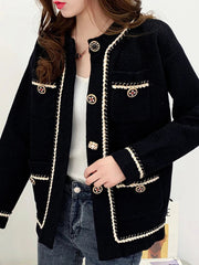 Autumn Women Coat Long Sleeve Breasted Single Korean Soft Fashion Button Wool Jacket White Black Winter Casual Lady Clothes voguable