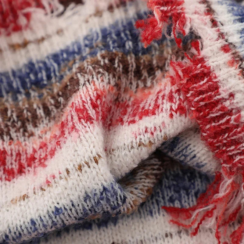 Autumn Men Sleeveless Knitted Jumper Sweaters Hip Hop Ripped Striped Knitwear Vests Streetwear Harajuku Fashion Casual Pullovers voguable