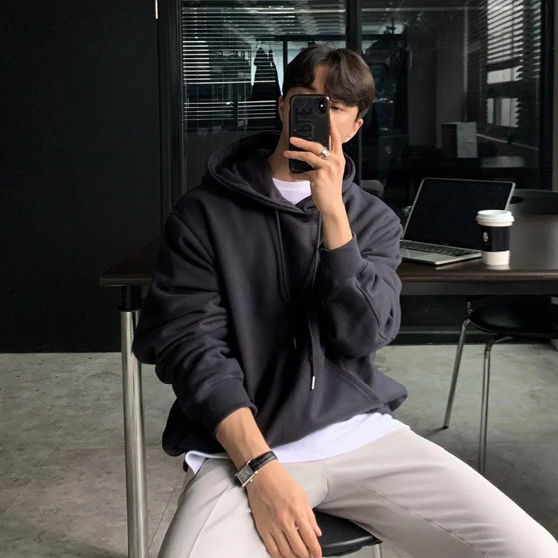 Voguable Autumn Pocket Hoodies Men Oversized Fashion Hooded Sweatshirt Men Streetwear Korean Loose Pullover Hoodies Men Hoody M-2XL voguable