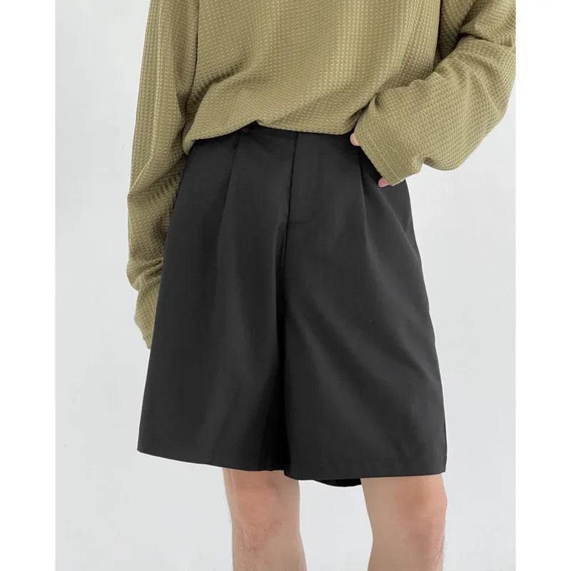 Summer Suit Shorts Men Fashion Social Mens Dress Shorts Korean Loose Straight Casual Shorts Mens Office Formal Shorts M-2XL voguable