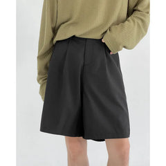 Voguable Summer Suit Shorts Men Fashion Social Mens Dress Shorts Korean Loose Straight Casual Shorts Men Office Formal Shorts M-2XL voguable
