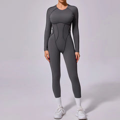 Voguable  Long Sports Jumpsuit Sleeveless Gym Set Women Yoga Clothes Rompers Workout One-piece Suit Female Outdoor Recreation Bodysuits voguable