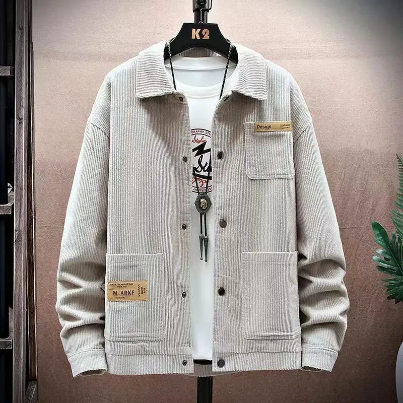 Voguable  High Quality Men's Corduroy Coats 2023 New Spring Autumn Casual Multi-pocket Thin Bomber Jackets Men Workwear Oversize M-5XL voguable