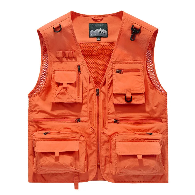 Outdoor Leisure Vest Men's New Multi-Pocket Breathable Outdoor Sports Coat High-Quality Design Leisure Vest Men voguable