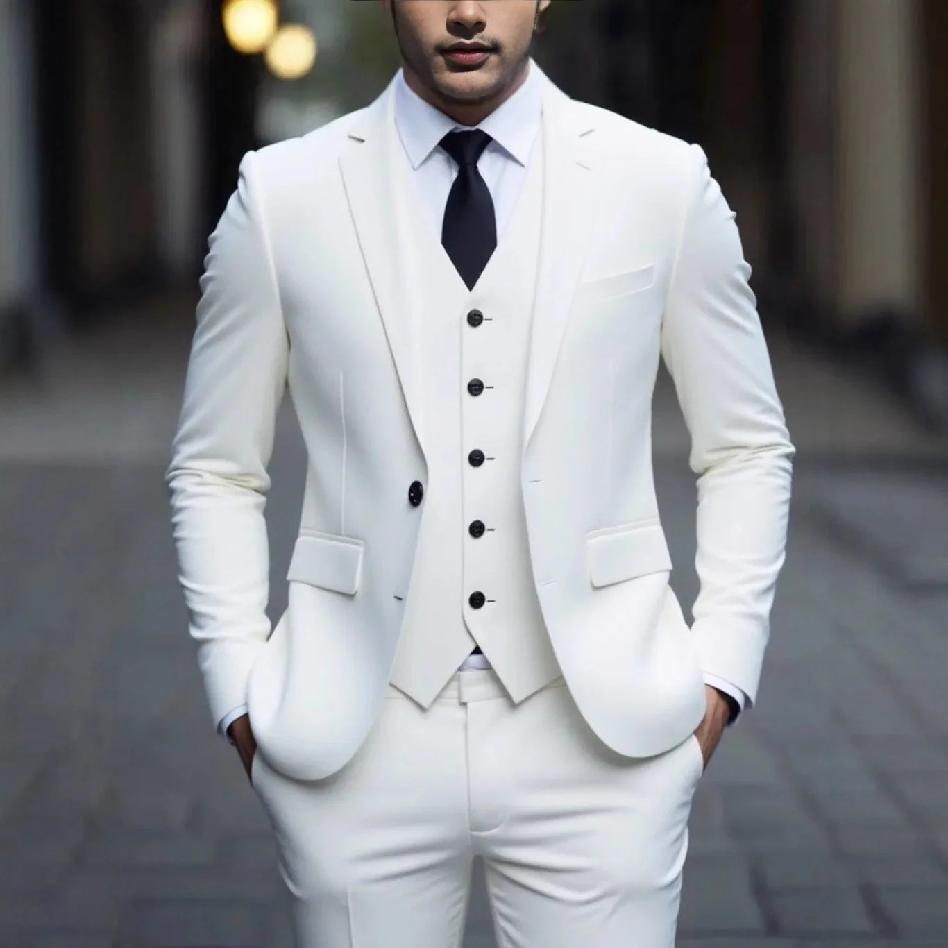 Voguable  Luxury Men's  3-Piece Suit Set Blazer + Trousers+Vest IncludedSlim Fit Formal Business Wedding Party Jacket & Pant voguable