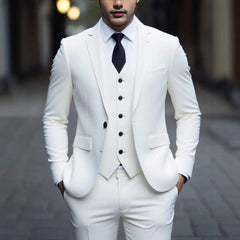 Voguable  Luxury Men's  3-Piece Suit Set Blazer + Trousers+Vest IncludedSlim Fit Formal Business Wedding Party Jacket & Pant voguable