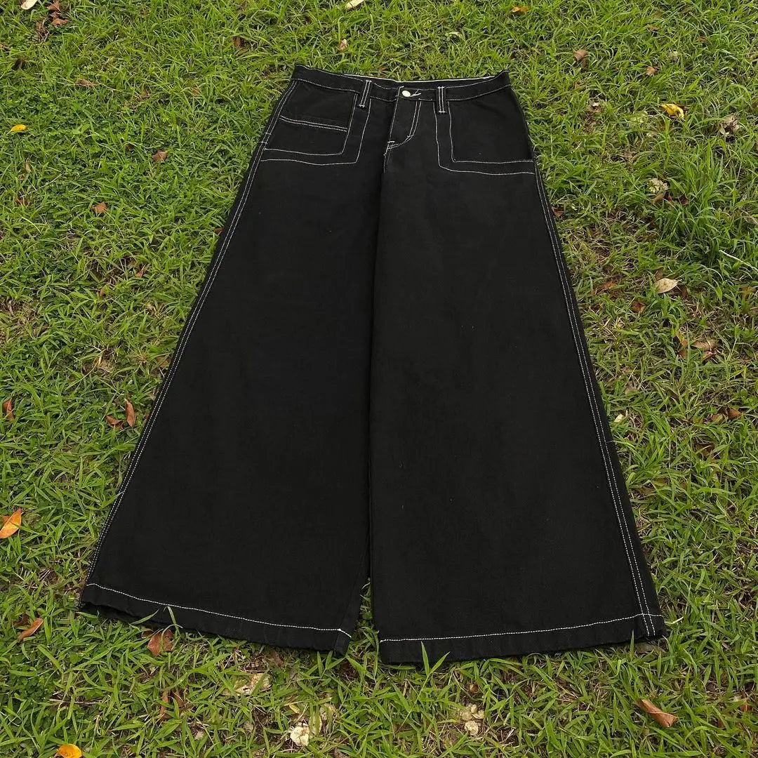 Vintage Streetwear Baggy Jeans Women Retro Y2K High Waist Jeans Casual Crossover Cargo Pants Women Summer Wide Leg Pants