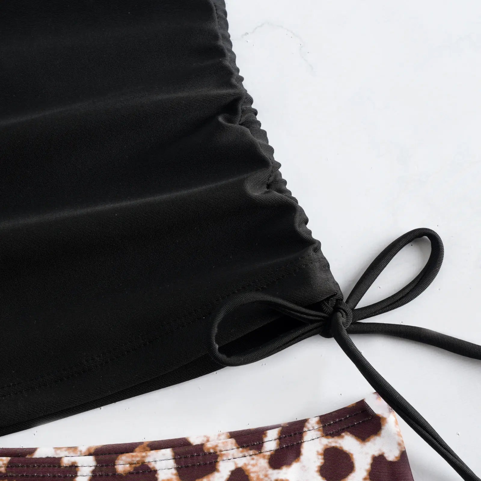 Voguable  Strappy Tankini Set 2 Pieces Swimwear Female Leopard Drawstring Swimsuit Women Bathers Bathing Swimming Swim Suit Beachwear voguable