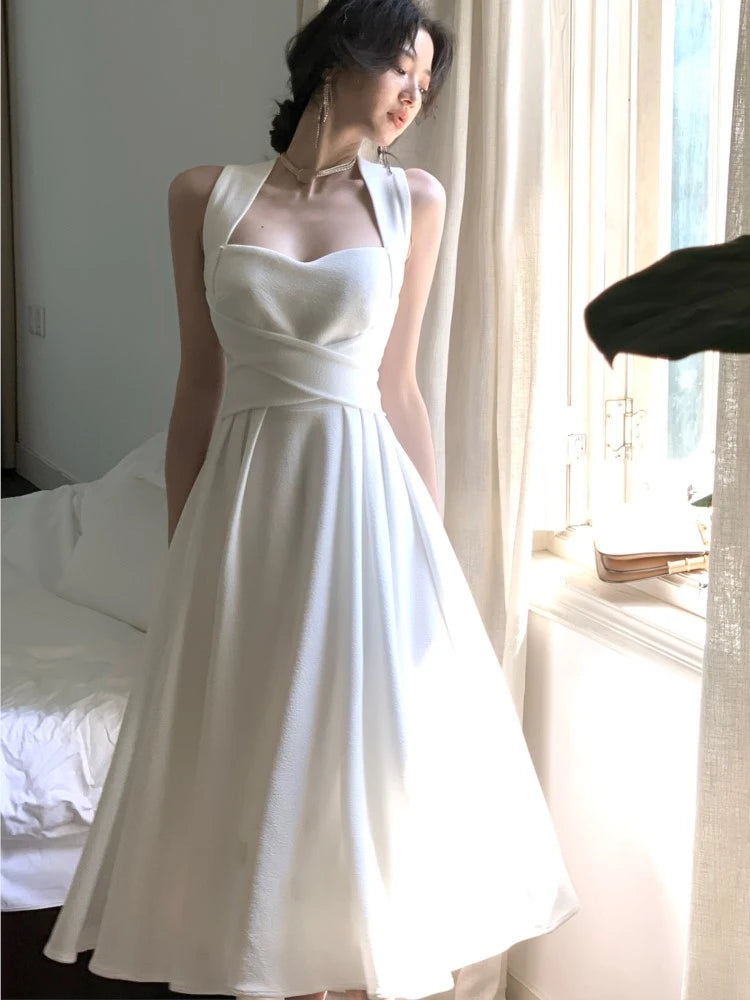 Voguable Korean Elegant Midi Dresses for Women 2023 Summer New Evening Party Fashion Slim Female Vestidos Casual 1-piece Bandage Clothes voguable